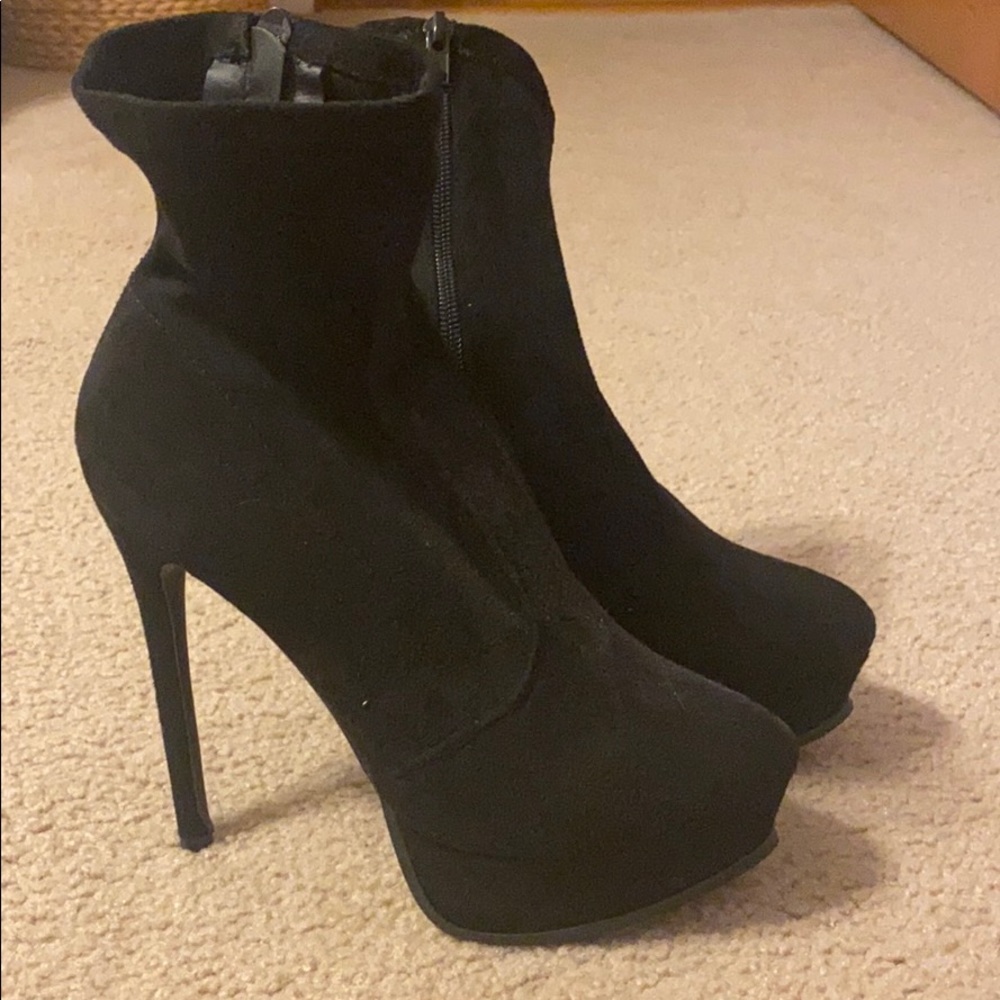 Black platform heels